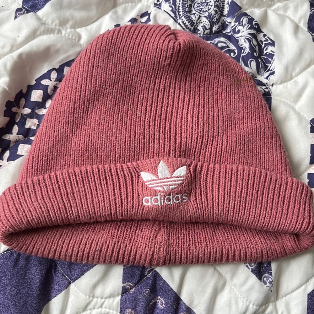 Pink Adidas beanie